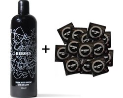 HEROES glijmiddel 500ML + 30 Day & Night condooms combipack