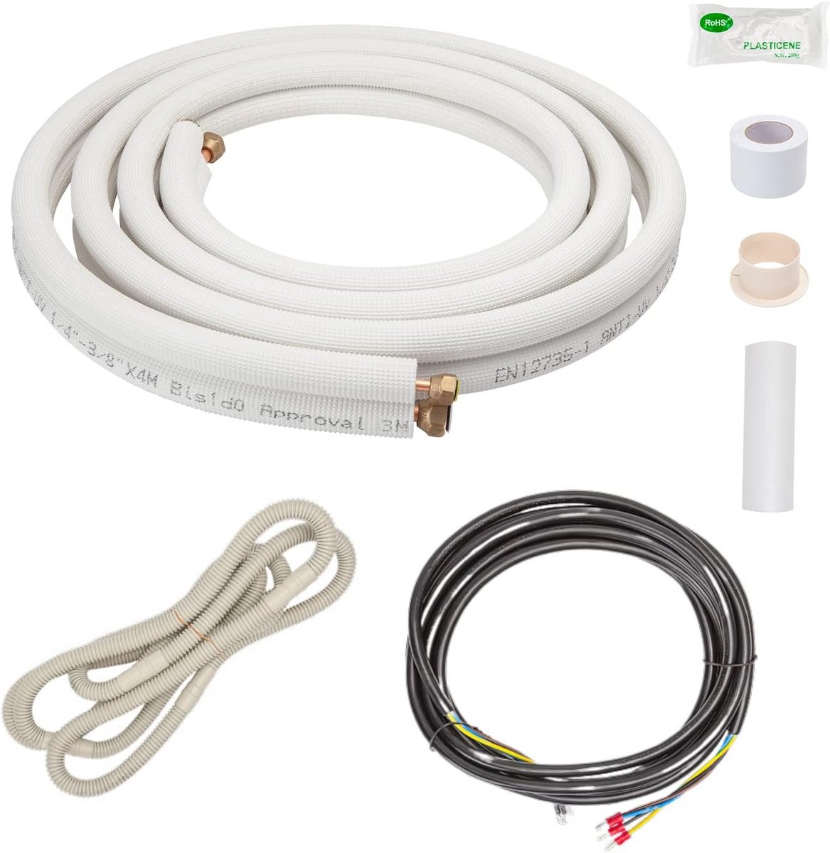 Koperen pijp voor airconditioning 1/4 en 3/8 - 3 meter geïsoleerde flexibele leidingen voor HVAC