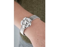 Lundholm Luxe Armband Dames Zilver kleurig Bracelet Bloem Groot – Premium Stainless Steel Jewellery – Armband Dames Bloem One Size – My Rosa Serie - Luxe Geschenkverpakking – Cadeau voor Haar
