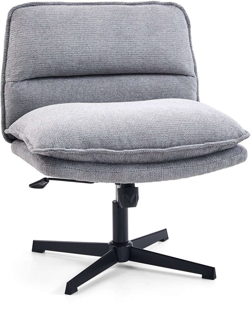 hjh LIVING Draaistoel Schneidersitz / Loungefauteuil Criss Cross 20 Stof donkergrijs hjh LIVING