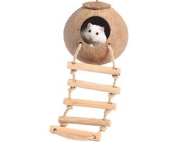 Gsedaox- Knaagdieren Speelgoed - Hamsterhuis -Hamster Hangmat & Schommel - Kokosnoot Schuilplaats