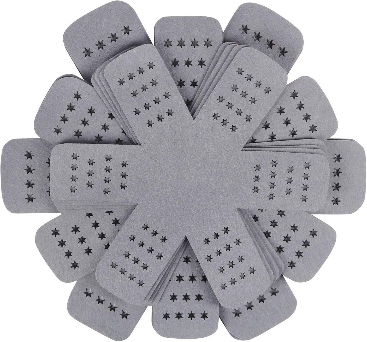 Set van 12 Pannenbeschermers - Met Sterren - Bescherming voor Keukengerei - 3 Maten - Grijs