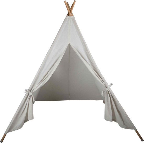 Urban Living Tipi speeltent voor kinderen - 120 x 120 x 150 cm - creme wit - wigwam van Merkloos — afbeelding 5