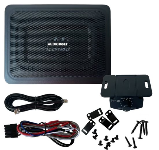 Audiovolt AV-RS200S | Actieve Underseat Subwoofer + RCA Kabels