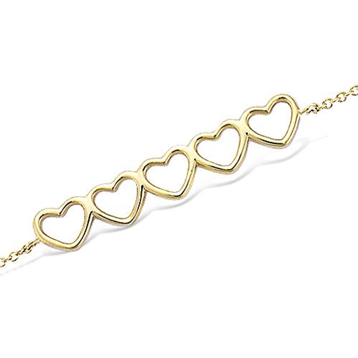 CHIVAL Armband 18K Verguld Goud "Heartline" – Luxe, Hartje, Hypoallergeen, Cadeau voor Haar, Liefde, Romantiek, Geschenkverpakking, Sieraad, Kerst