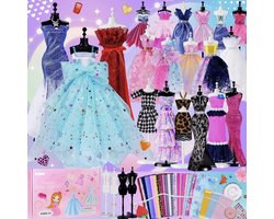 KYDDOI Knutseldoos - Mode ontwerperset meisjes 500+PCS Knutselpakketten -Creativiteit DIY kleding - Luxe Kleding Ontwerp Studio met Paspoppen, Stof & Accessoires - voor 6 jaar+