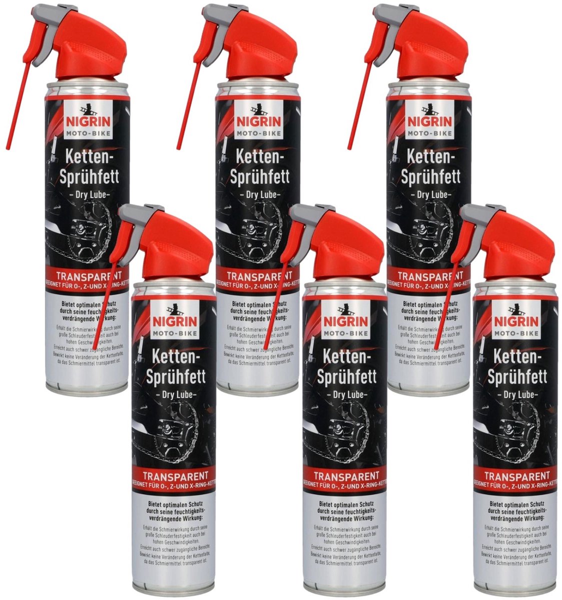 Nigrin 6x kettingvet spuitvet kettingspray olie motorfiets bike O Z X-ring ketting