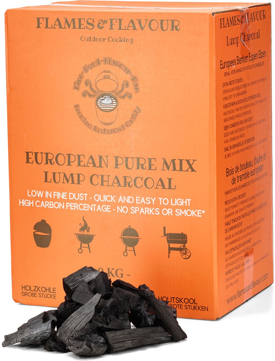 Flames & Flavour Europese Pure Mix Houtskool (9KG)