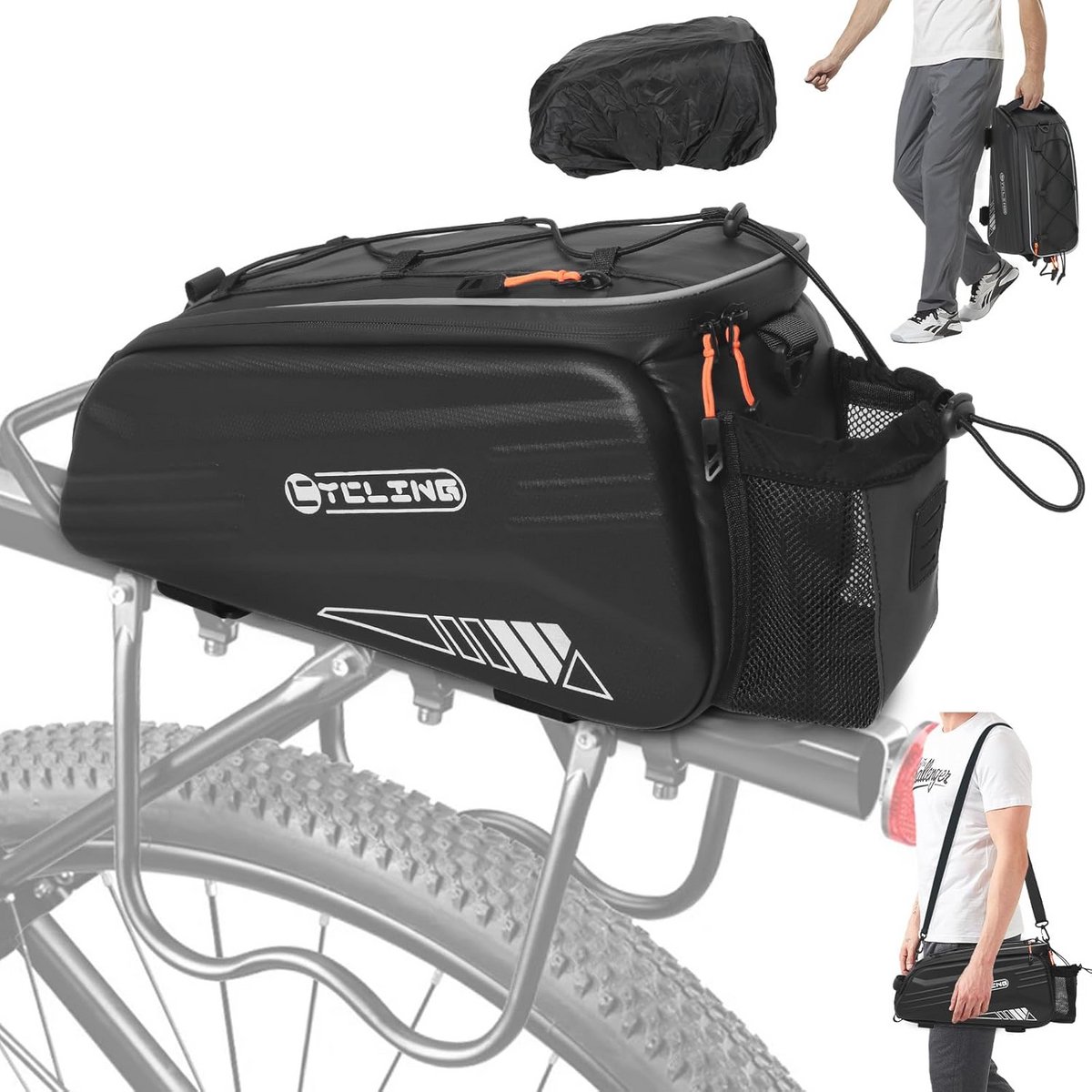 Multifunctionele 3-in-1 fietsbagagedragertas - Waterdicht en reflecterend - Ideaal voor fietsen, pendelen en kamperen