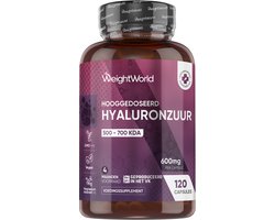 WeightWorld Hyaluronzuur 600 mg - 120 hyaluronzuur capsules voor 4 maanden - Vegan supplement