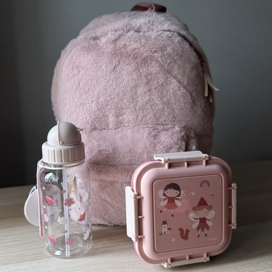 HEEL KLEIN Graafmachine / bouwplaats kinder peuter rugzakje (25 x 20 cm), lunchbox en grote RVS drinkfles / drinkbeker - Die spiegelburg serie Later als ik groot ben ...