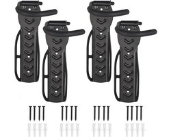 Fietshouders Wandrekken voor Garage - Set van 4 Fiets Haken voor Indoor Fietsenstalling