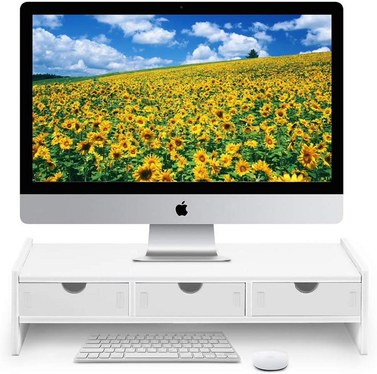 Monitor Stand Riser met Organizers - Verhoog je Computer of Laptop voor een Ergonomische Werkomgeving
