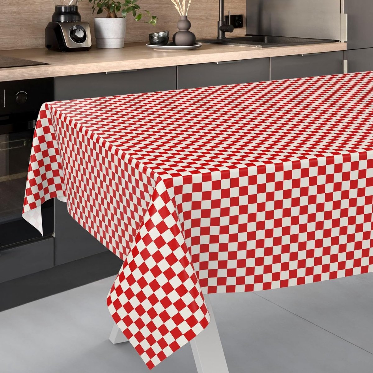 Waterafstotend Tafelkleed Geruit Klassiek Rood Zonder Merknaam
