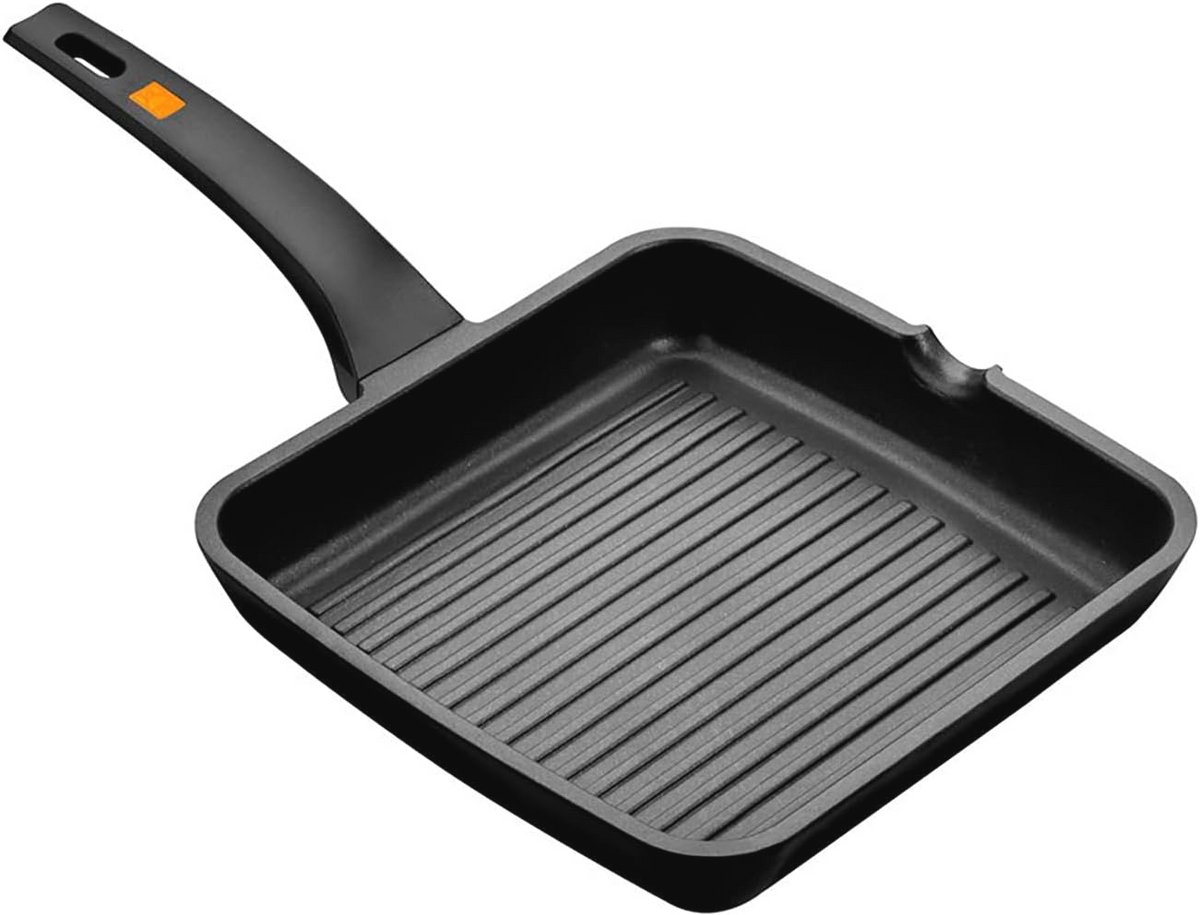 Efficiënte Grillpan met Antiaanbaklaag, 28 cm, Gegoten Aluminium Zwart