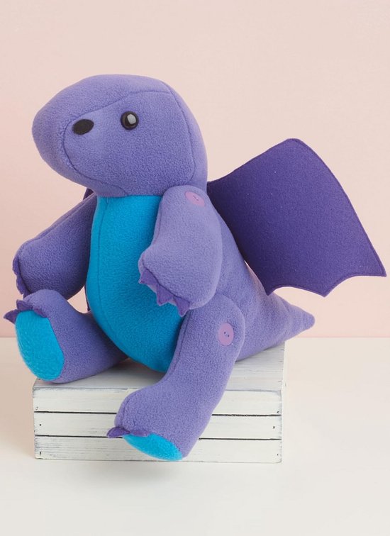 Naaipatroon Knuffelbeestjes - Draak, Dinosaurus, Beer & Konijn - 33 cm — afbeelding 4