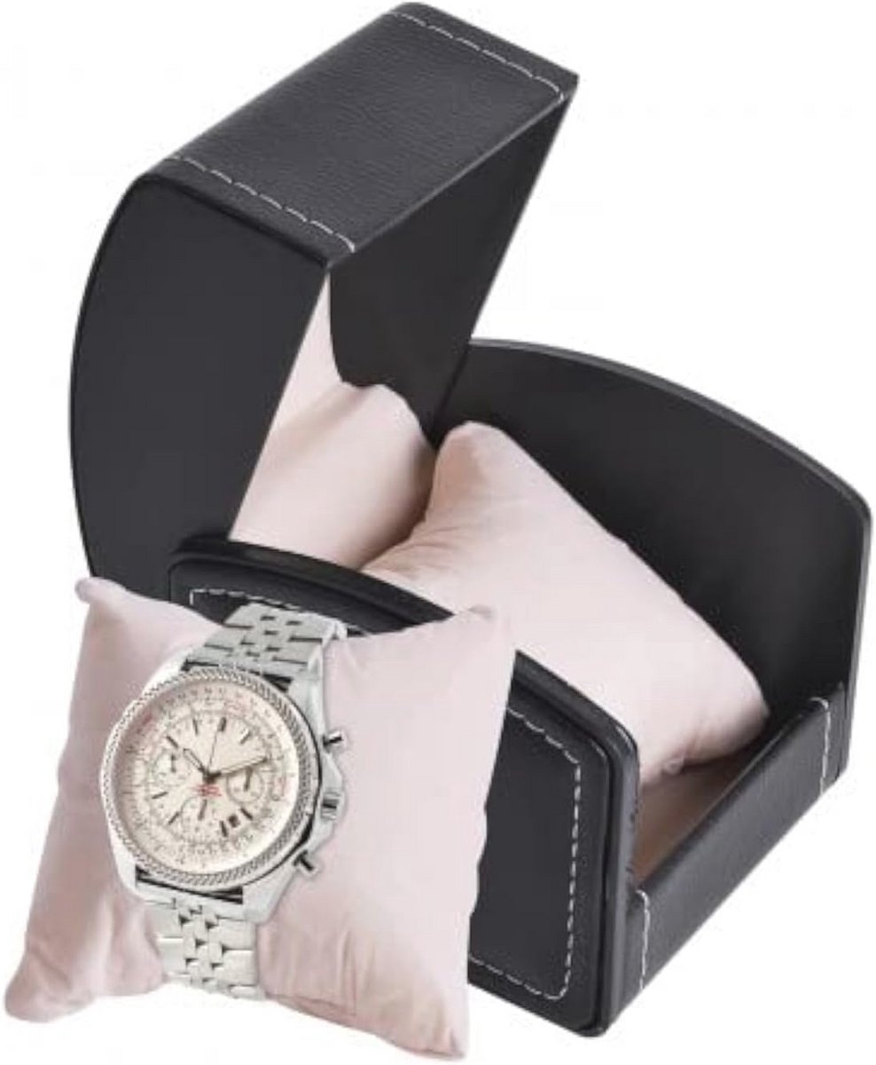 Zwarte Horlogedoos met Afneembare Kussens voor Heren