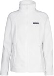Een witte Columbia fleece trui met rits aan de voorkant en een geborduurd logo.