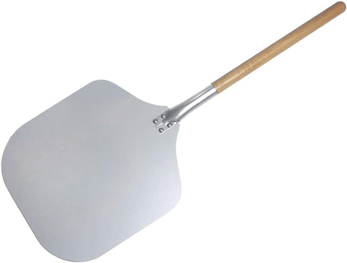 Pizzaschep met Houten Handvat - Lichtgewicht Aluminium, 35 x 30,5 cm, Steellengte 43 cm