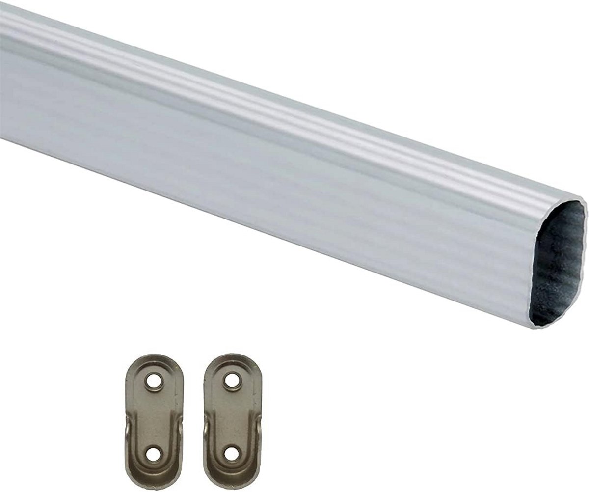 Kledingroede voor Kast en Muur - Ovale Metalen Garderobestang in Diverse Lengtes