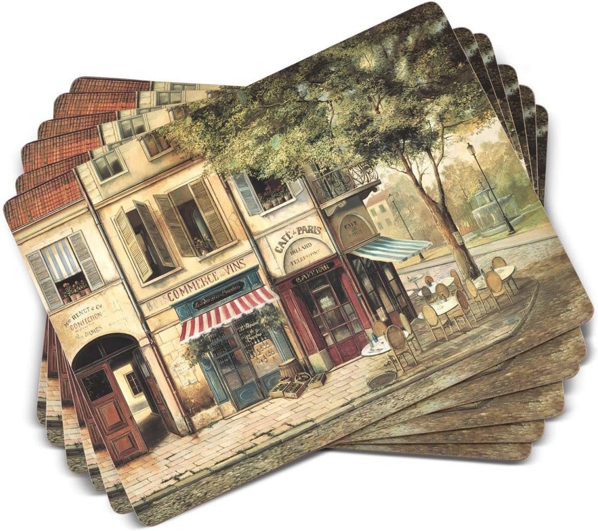 Set van 6 Hittebestendige Placemats met Parijse Scènes