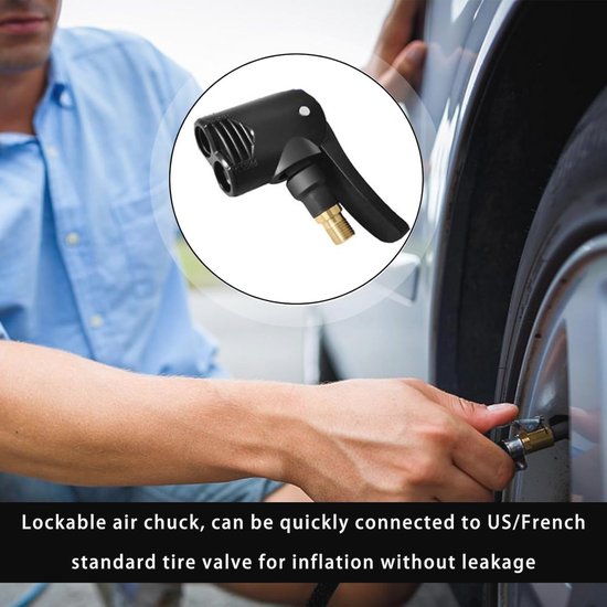 Franse ventieladapter set met 2 stuks en 16 cm slang voor auto, fiets en motor — afbeelding 2