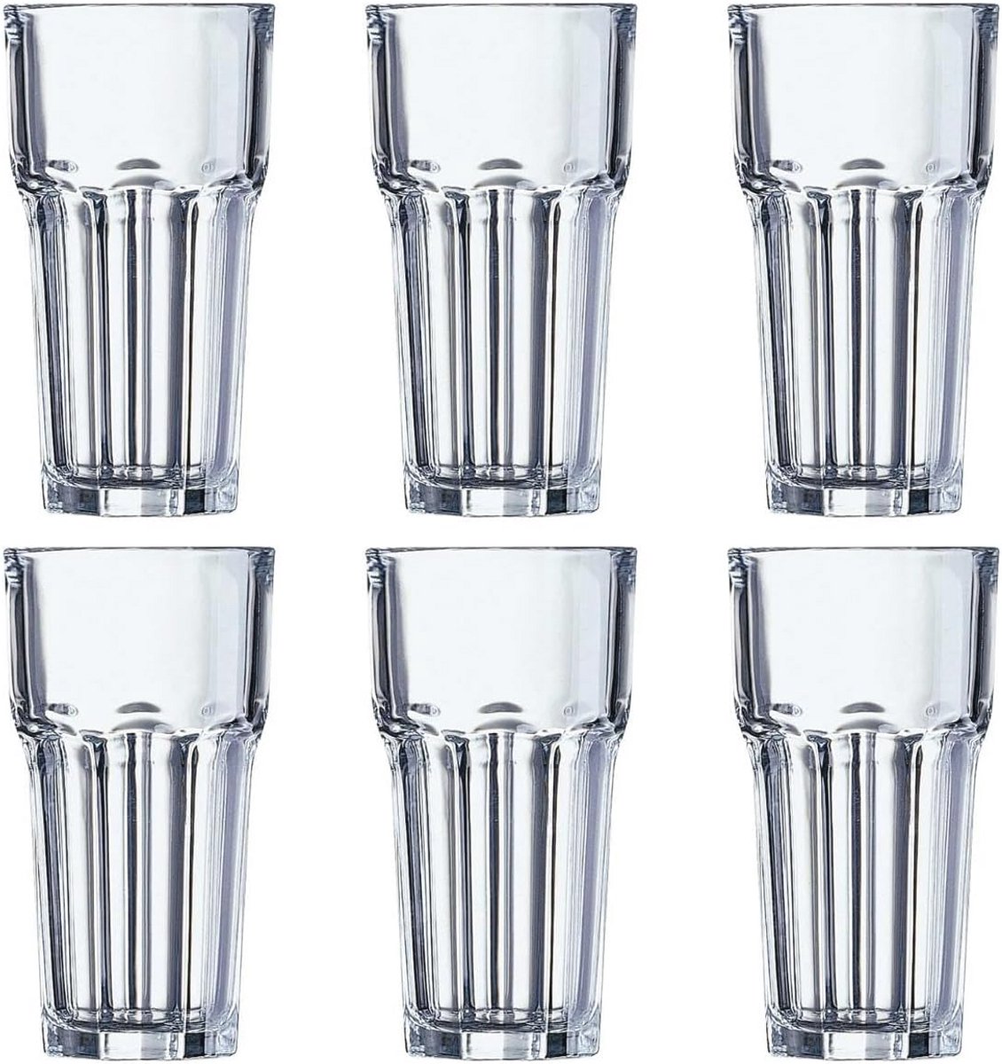 Longdrinkglazen Set van 6 - Transparante Glazen van 650 ml voor Thuis en Horeca