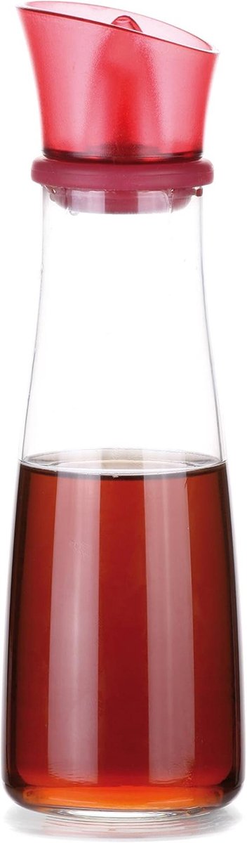 Azijnfles 250 ml - Rood/Transparant - Voor een stijlvolle keuken