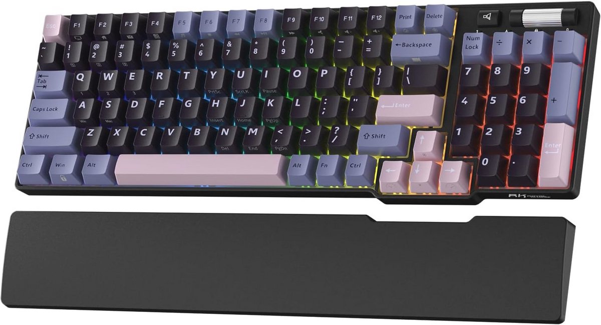 Mechanisch Toetsenbord 96 Toetsen, Draadloos Tri-Modus, BT5.0/2.4G/USB-C, Hot-Swap Compatibel, Tactiele Schakelaar