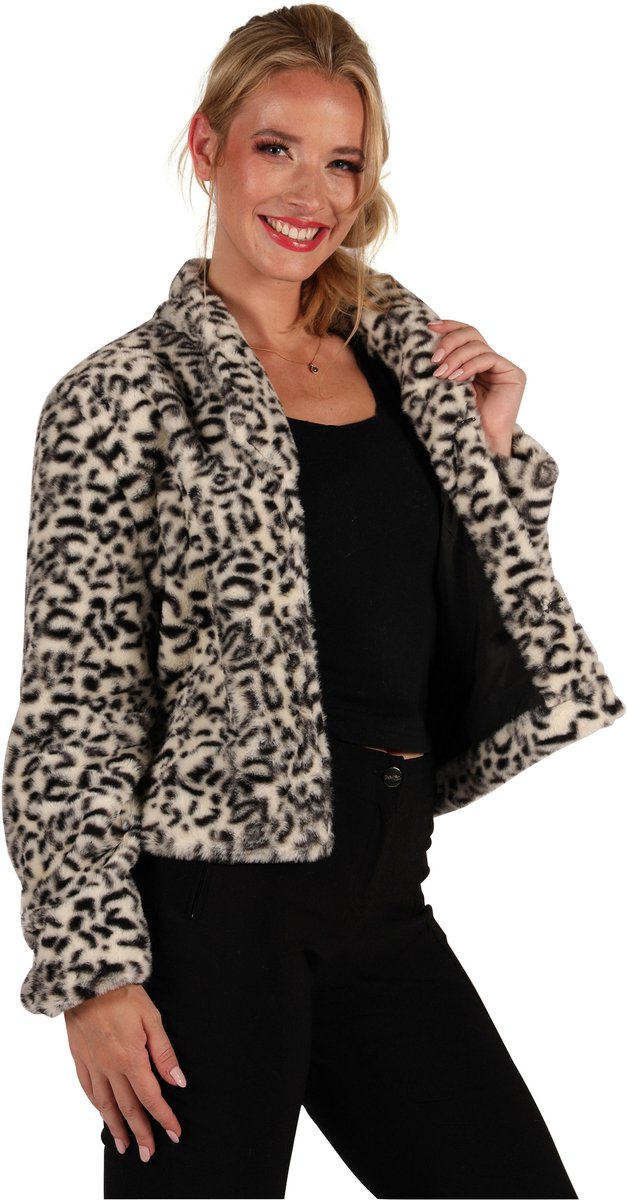 Bontjasje Sneeuwpanter - Zachte Pluche Jas - Foute Party - Dames - Maat XL/XXL