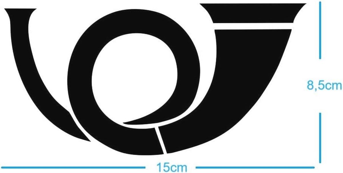 Sticker voor brievenbus met posthoorn symbool - 10 cm