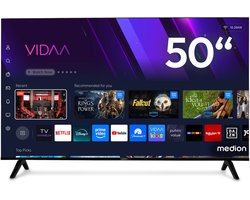MEDION 125,7 cm (50″) QLED Ultra HD TV (Smart-TV, 4K, Dolby Vision HDR, VIDAA Store, Prime Video, Disney+, DAZN, Paramount+, Dolby Atmos, HbbTV, PVR, Bluetooth, MD 850601)