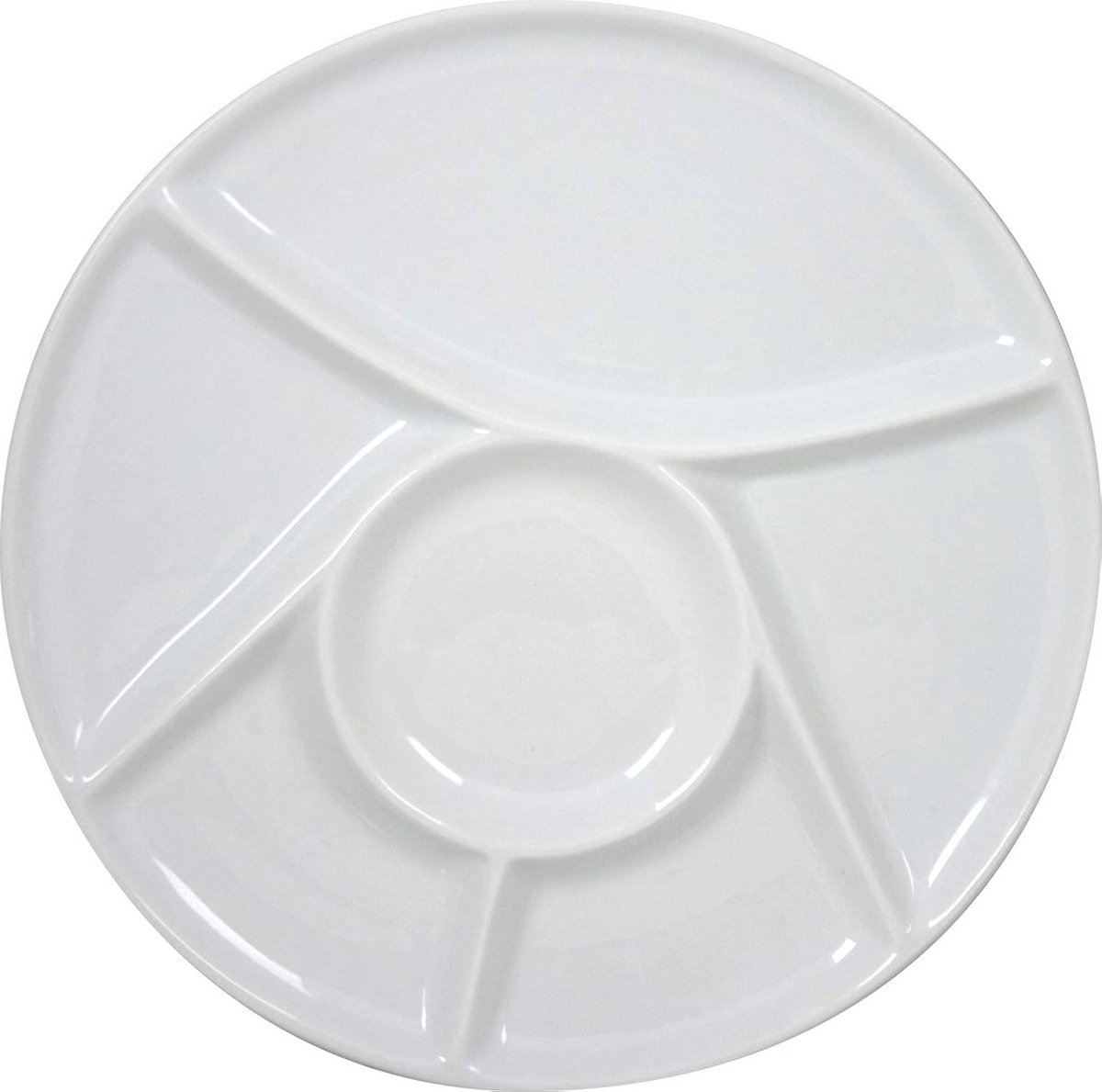Fonduebord van porselein - Wit - D23,5 cm - Perfect voor Fondue en Grillen