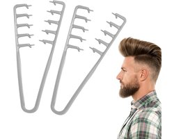 2 stuks Haarstylingkam - grove textuurkam - Textuur Kam - Volumizing Brede Tand Haar Styling Kam - Haar Styling Apparaten - geschikt voor naar achteren gekamde kapsels - Het Stylen van Volumineuze Haarstijlen - pluizig haar (grijs)