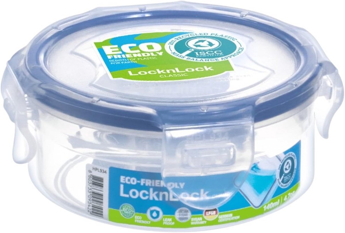 Ronde bewaardoos voor voedsel, 140 ml, luchtdicht afsluitbaar