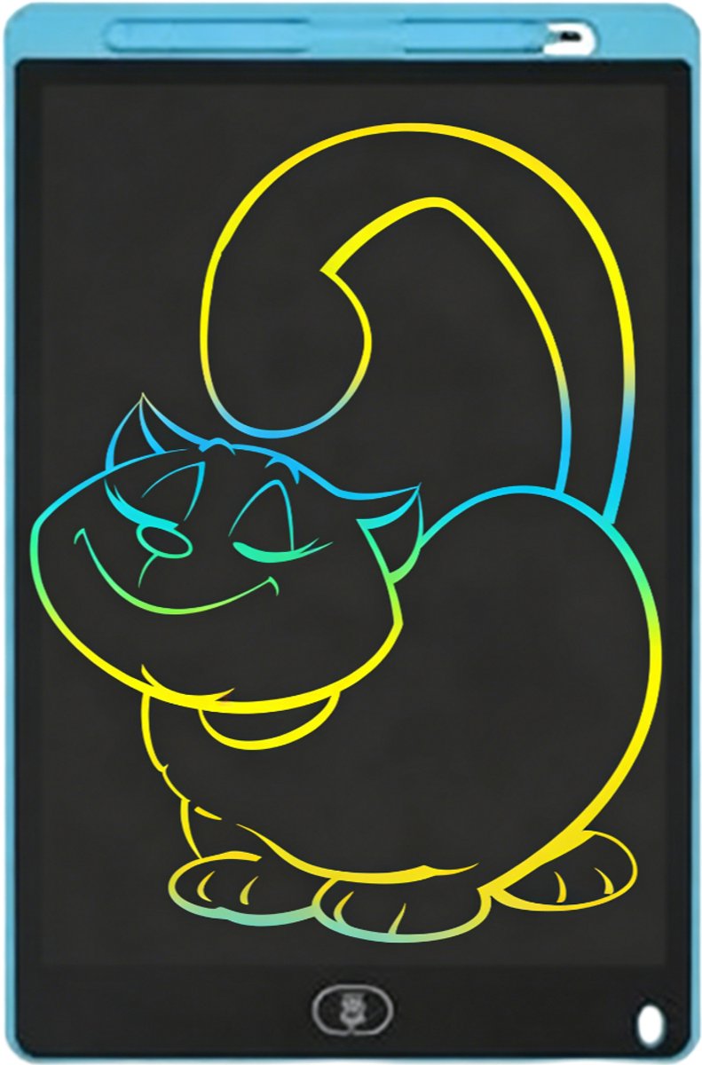 Blauw LCD-schrijfbord 12 inch - kleurrijk elektronisch tablet - draagbaar uitwisbaar tekenbord - grafisch tablet voor kinderspellen 3, 4, 5, 6, 7 jaar oud kind jongens meisjes - Schoencadeautjes sinterklaas