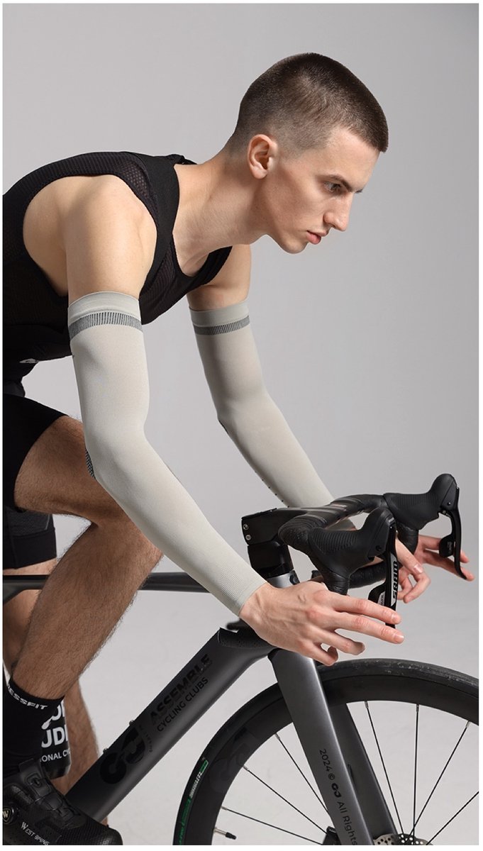 UV Beschermende Armstukken – Elastisch Mouwen voor Fietsen en Outdoor Sport – One Size, Ademend, Unisex - Grijs