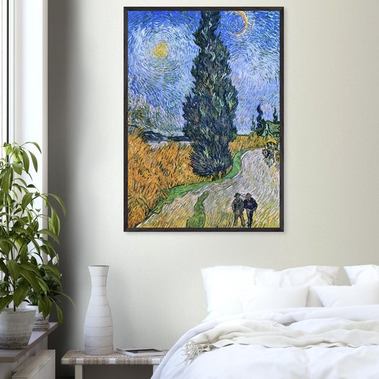 Affiche Vincent van Gogh - Route de campagne en Provence la nuit 50x70 cm