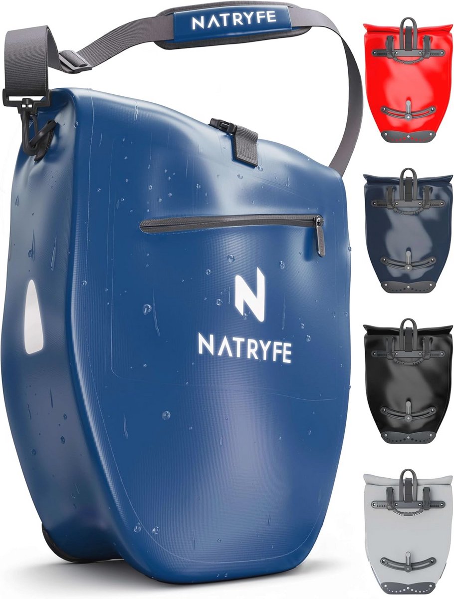 Fietstas voor Bagagedrager - 28 Liter Waterdicht en Robuust met Reflectoren