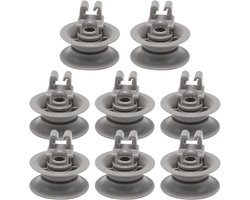 8 pièces - roulette du panier supérieur - roulettes de panier lave-vaisselle - Équivalent au modèle: 00165313 00611666 - compatible avec Bosch Siemens Atag Balay Neff