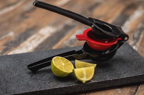 Citruspers voor Citroenen en Limoenen - 21 cm, Voedselveilig en Vaatwasmachinebestendig, Zwart/Rood — afbeelding 3