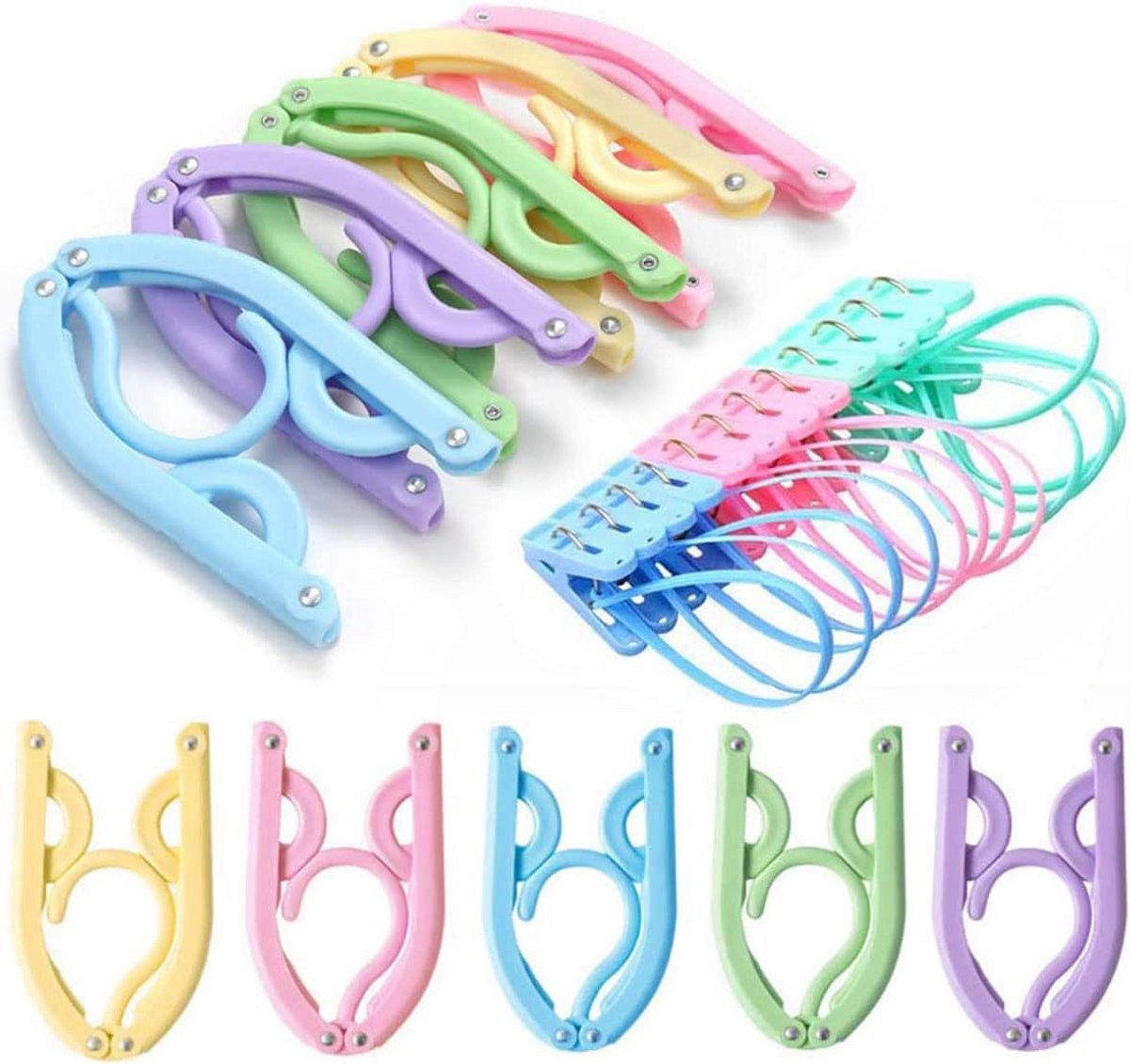 20 Stuks Opvouwbare Kledinghangers voor Reizen - Compacte Reisaccessoires en Droogrek