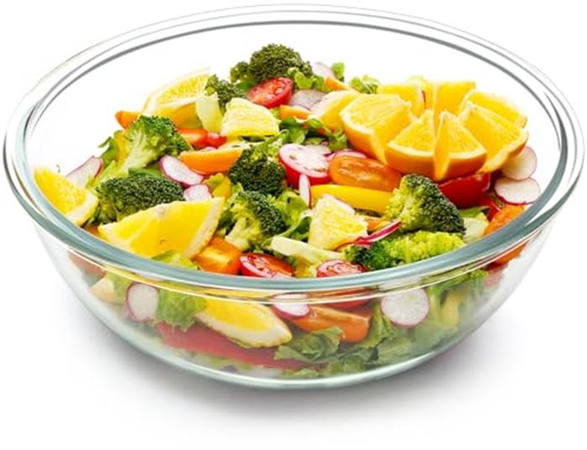 Grote glazen serveerschalen 6,2L - Ideaal voor salades en meer