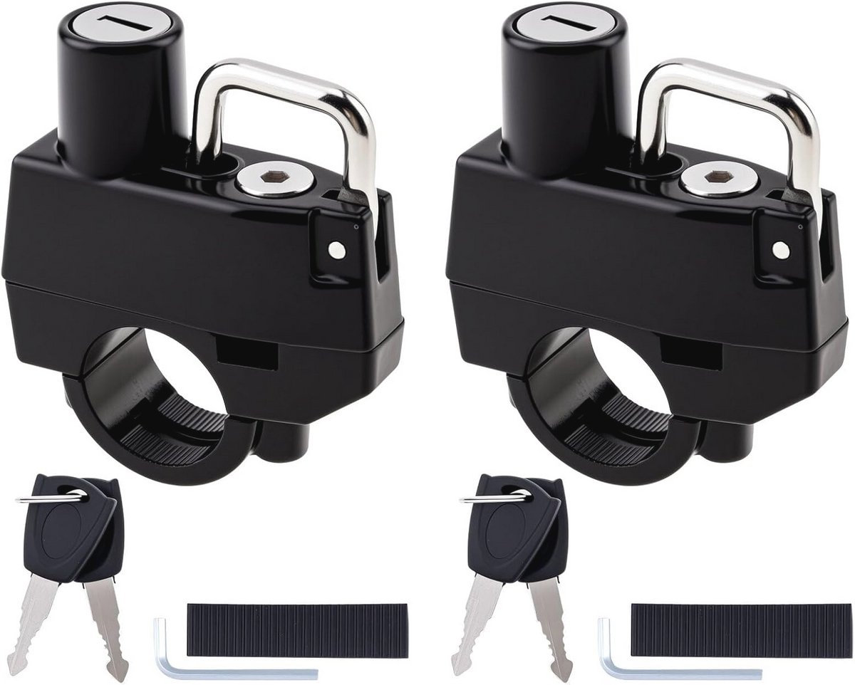 Motorhelmslot Set van 2 - Anti-Diefstal Beveiligingsslot voor Motorfiets met 22 mm Stuur