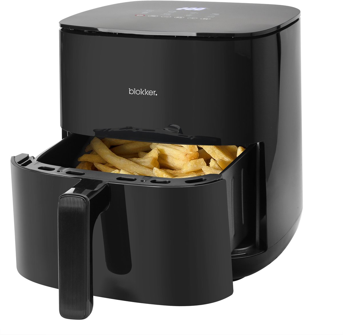 Blokker Airfryer XL 5 Liter Zwart - Heteluchtfriteuse Dubbel Verwarmingselement - Incl. 60 min Timer - 8 Automatische Programma's - Vaatwasserbestendige Onderdelen - Cool Touch Behuizing - BPA Vrij