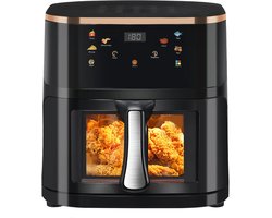 Lunekiss luchtfriteuse 9L – 1800W – digitaal display – 6 programma’s – ovencombinatie – zichtbaar venster