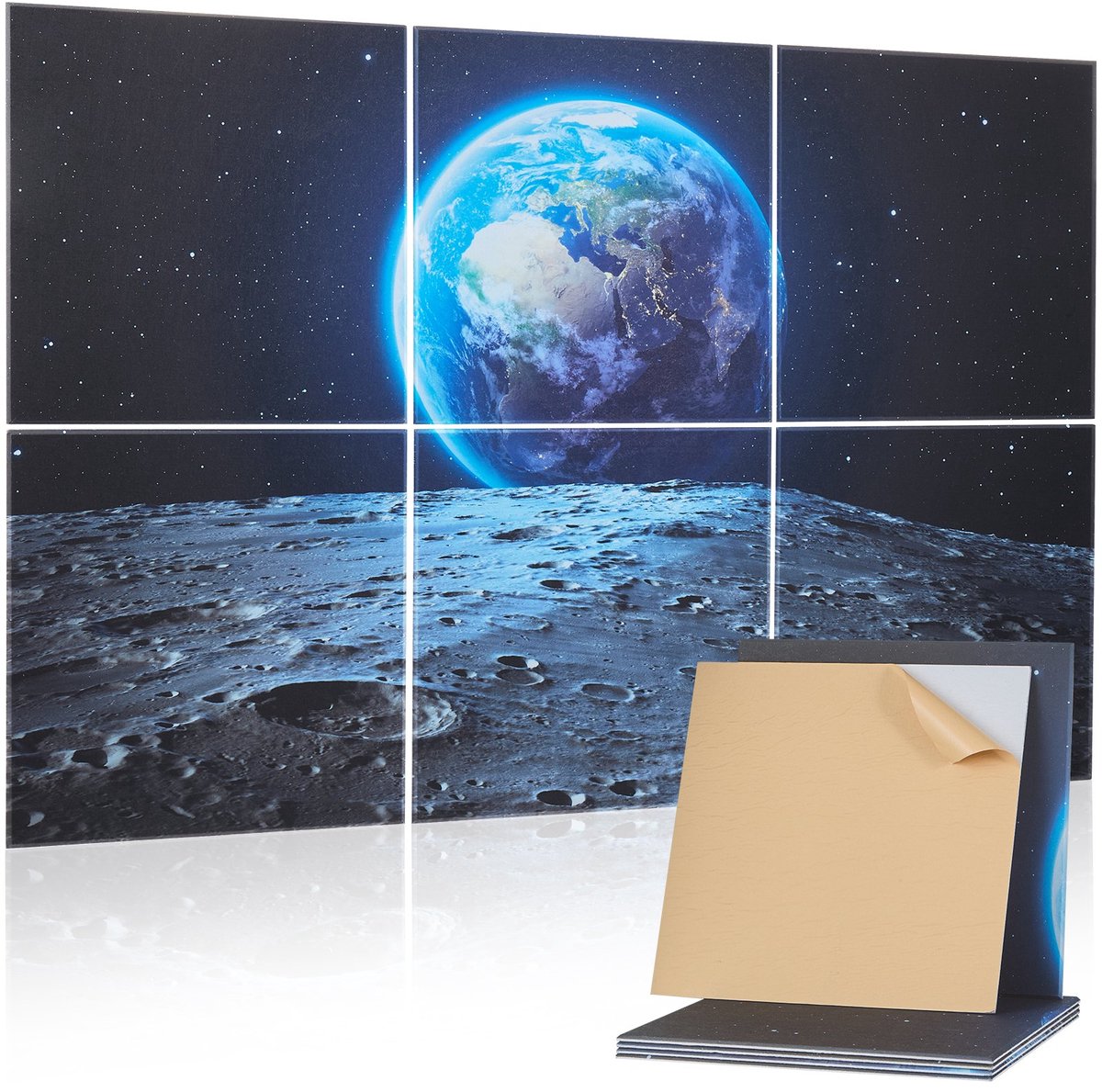 Akoestische Wandpanelen - 6-Pack Zelfklevend - 1800 x 1200 x 10 mm - Geluidsisolatie & Absorptie - Decoratief - Aarde