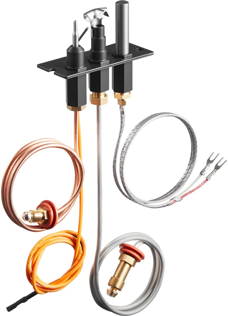 Aardgas Waakvlambrander / Pilootbrander - Gasontstekingsset OE 485-510A / 4021-736 / 2103-010 - Voor gashaard en open haard - Vervangingsset aardgasontsteking - Zwart