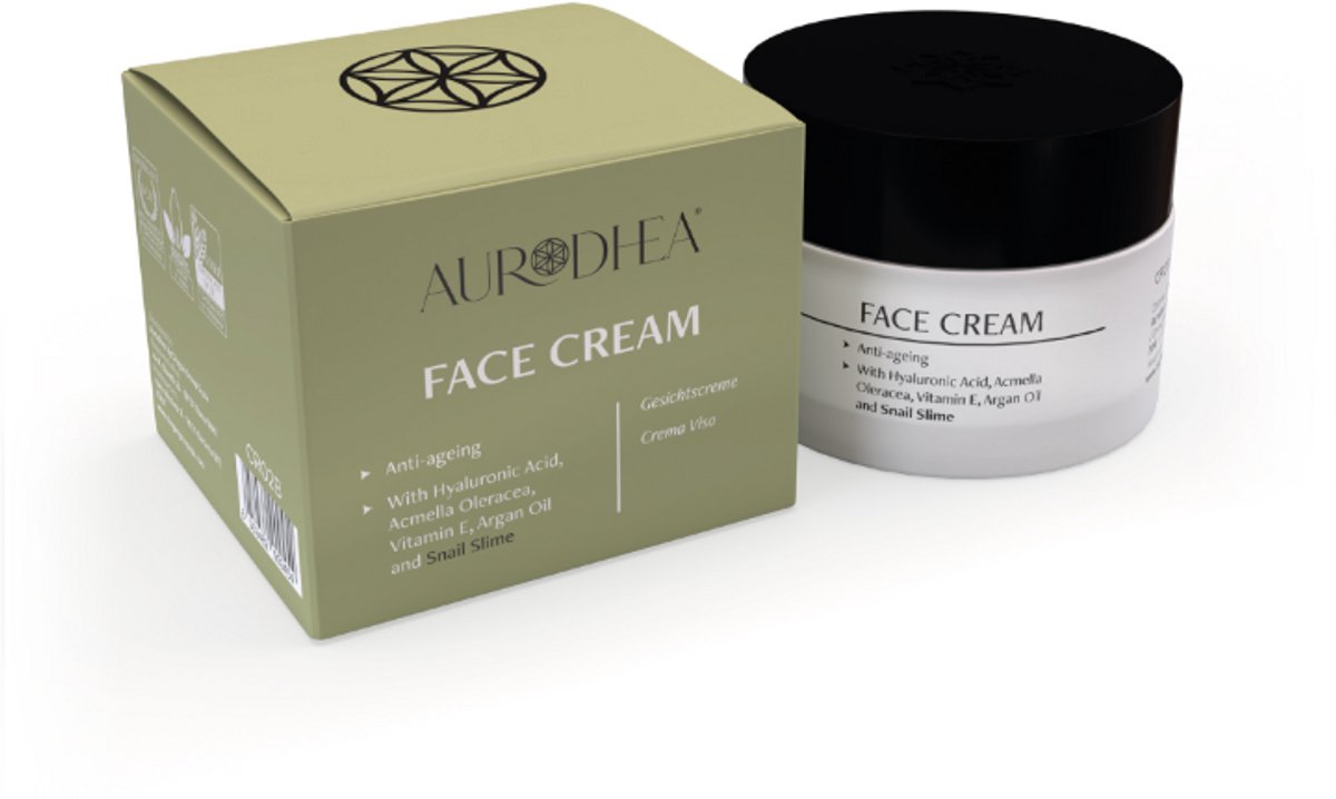 Aurodhea - Anti-aging gezichtscrème 50 ml | Verrijkt met hyaluronzuur, Acmella Oleracea, arganolie en vitamine E
