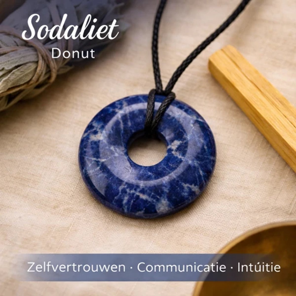 S4H - Gepolijste Donut sodalite 30 mm